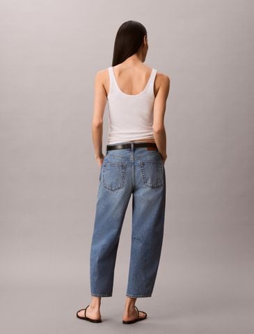 Calvin Klein - Quần Jean Dài Nữ Cropped Barrel Jeans