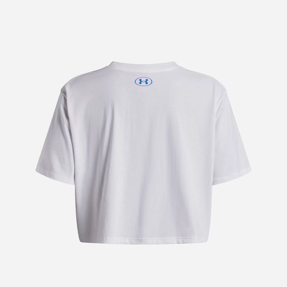Under Armour - Áo thun nữ Varsity Oversized Short Sleeve T-Shirt - White