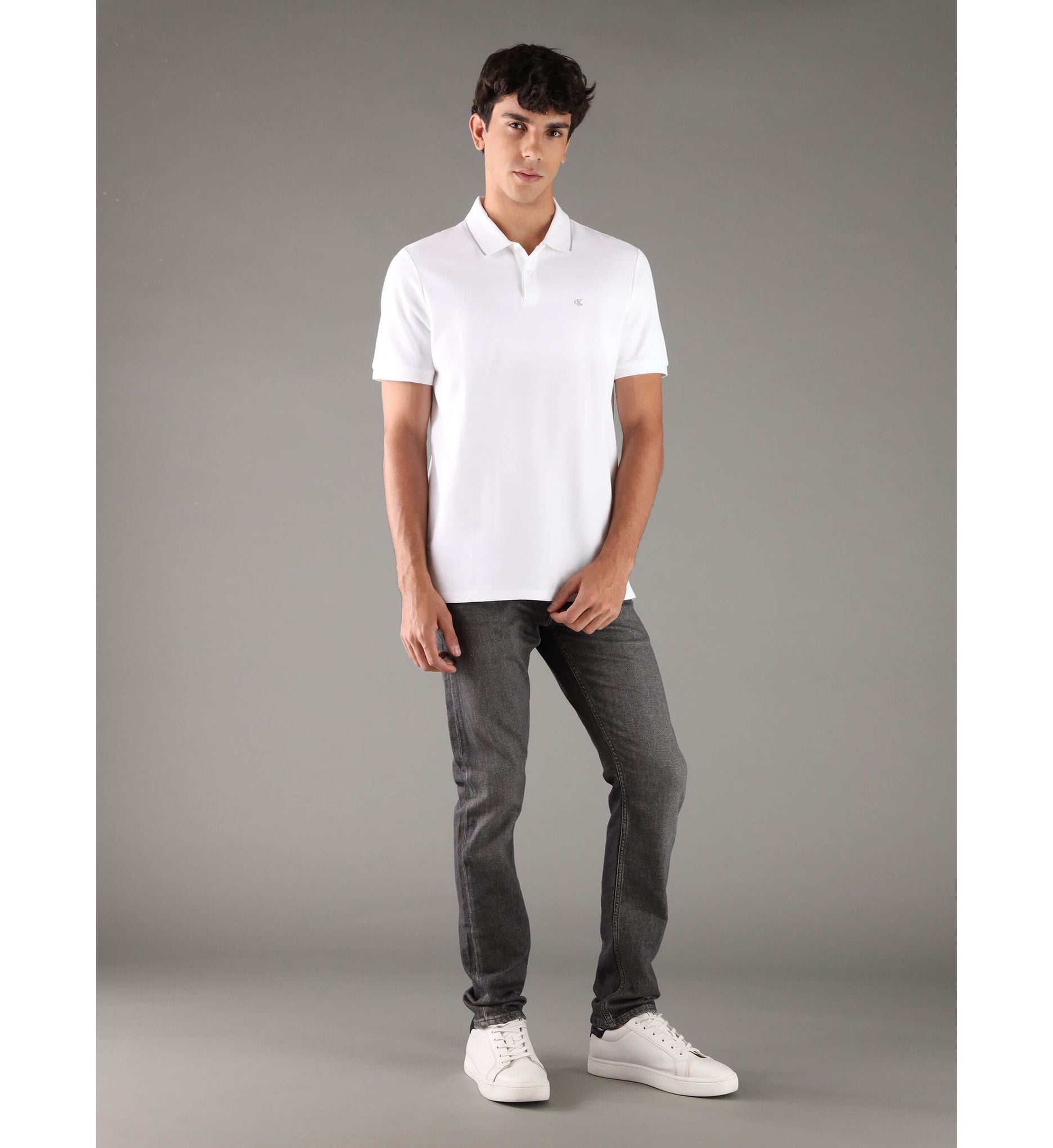 Calvin Klein - Áo polo tay ngắn nam Refined Pique Tipped Classic