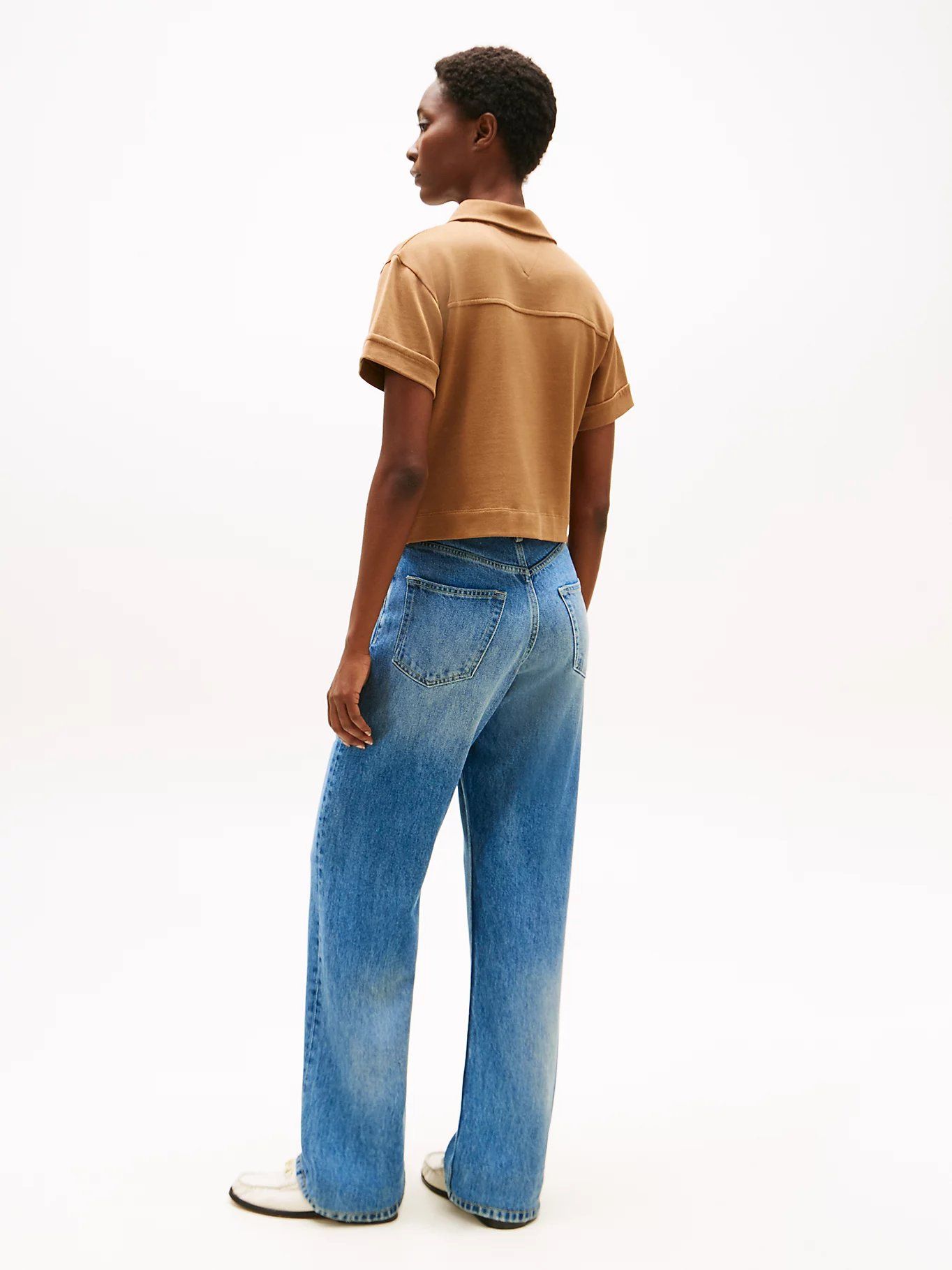 Tommy Hilfiger - Áo sơ mi tay ngắn nữ Regular Fit Gold-Tone Button Shirt