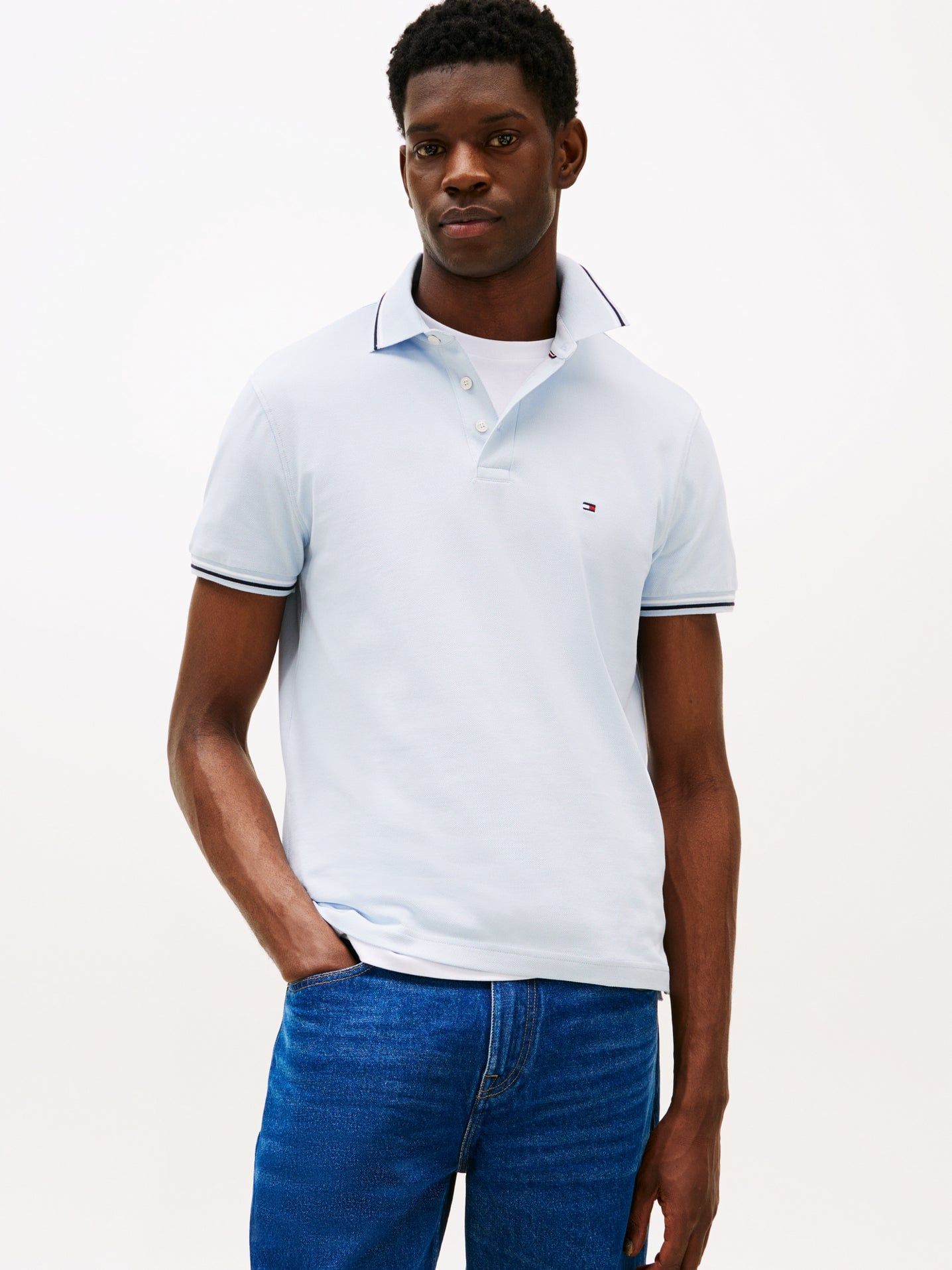Tommy Hilfiger - Áo thun có cổ polo tay ngắn nam Tipped Slim Fit Seasonal Polo