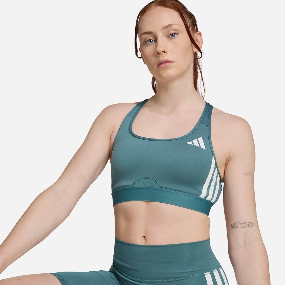 adidas - Áo ngực thể thao Nữ Women's Adidas Powerreact Train Medium-Support 3-Stripes Sport Bra