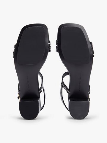 Tommy Hilfiger - Xăng Đan Nữ Leather Contrast Topstitch Block Heel Sandals