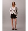 Calvin Klein - Áo len tay dài nữ Fuzzy Novelty Argyle Sweater