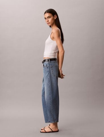 Calvin Klein - Quần Jean Dài Nữ Cropped Barrel Jeans