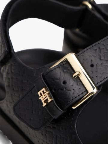 Tommy Hilfiger - Xăng Đan Nữ Leather TH Monogram Buckle Cleat Sandals