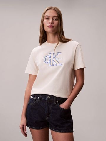 Calvin Klein - Áo Thun Tay Ngắn Nữ Dual Tone Monologo Classic T-Shirt