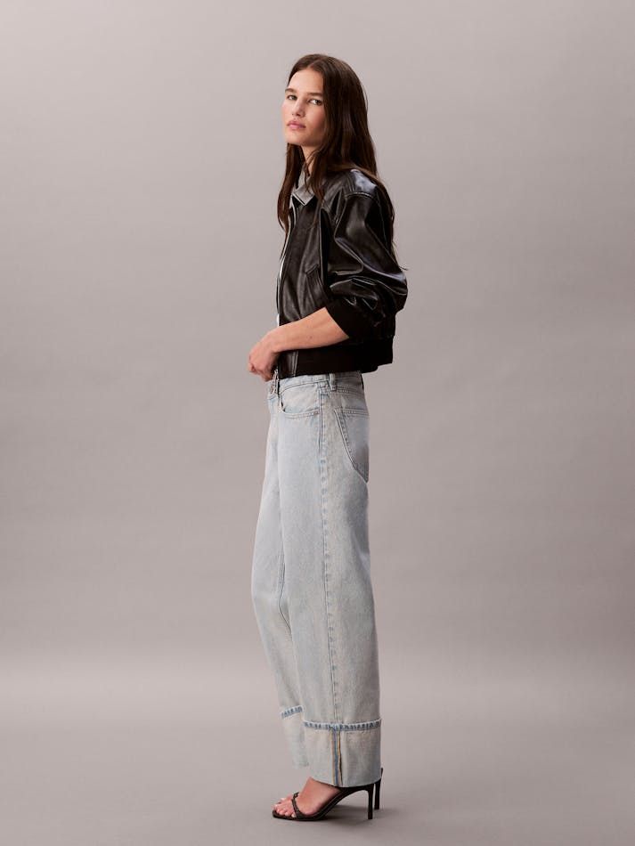 Calvin Klein - Quần jeans ống đứng nữ Relaxed Cropped Straight Jeans