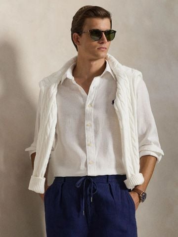 Ralph Lauren - Áo Sơ Mi Tay Dài Nam Custom Fit Linen Shirt