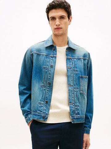 Tommy Hilfiger - Áo Khoác Jean Nam Cinch Back Denim Trucker Jacket