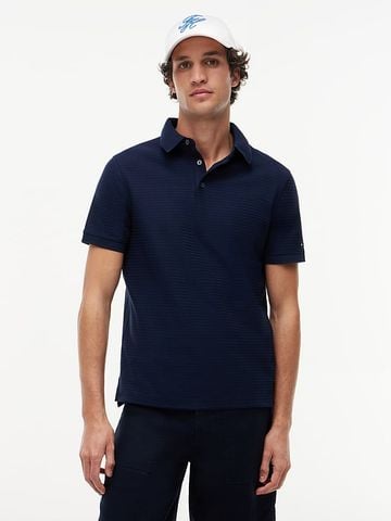 Tommy Hilfiger - Áo Polo tay ngắn Nam New York Label Regular Fit Textured Stripe Polo Shirt