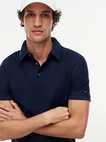Tommy Hilfiger - Áo Polo tay ngắn Nam New York Label Regular Fit Textured Stripe Polo Shirt