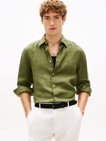 Tommy Hilfiger - Áo Sơ Mi Nam Tay Dài Regular Fit Washed Pure Linen Shirt