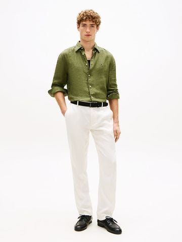Tommy Hilfiger - Áo Sơ Mi Nam Tay Dài Regular Fit Washed Pure Linen Shirt