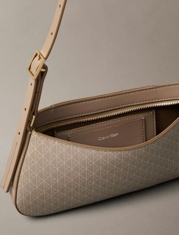 Calvin Klein - Túi Đeo Vai Nữ Coated Emblem Small Shoulder Bag - 4