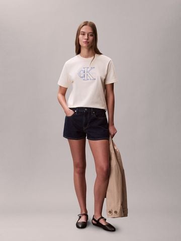 Calvin Klein - Áo Thun Tay Ngắn Nữ Dual Tone Monologo Classic T-Shirt
