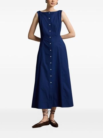 Ralph Lauren - Đầm Midi Nữ Paneled Cotton Dress