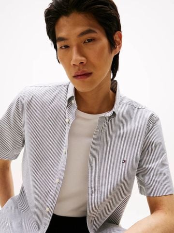 Tommy Hilfiger - Áo Sơ Mi Tay Ngắn Nam Lightweight Oxford Stripe Short Sleeve Shirt