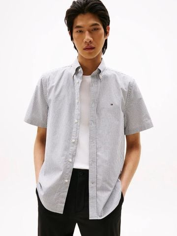 Tommy Hilfiger - Áo Sơ Mi Tay Ngắn Nam Lightweight Oxford Stripe Short Sleeve Shirt