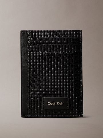 Calvin Klein - Ví nam Embossed Woven Card Case