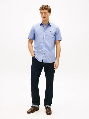 Tommy Hilfiger - Áo Sơ Mi Nam Flex Poplin Houndstooth Short Sleeve Shirt