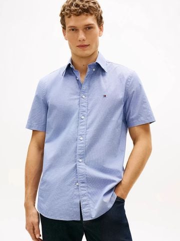 Tommy Hilfiger - Áo Sơ Mi Nam Flex Poplin Houndstooth Short Sleeve Shirt