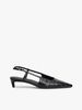 Tommy Hilfiger - Giày cao gót nữ Croco-Print Slingback Kitten Heels With Leather