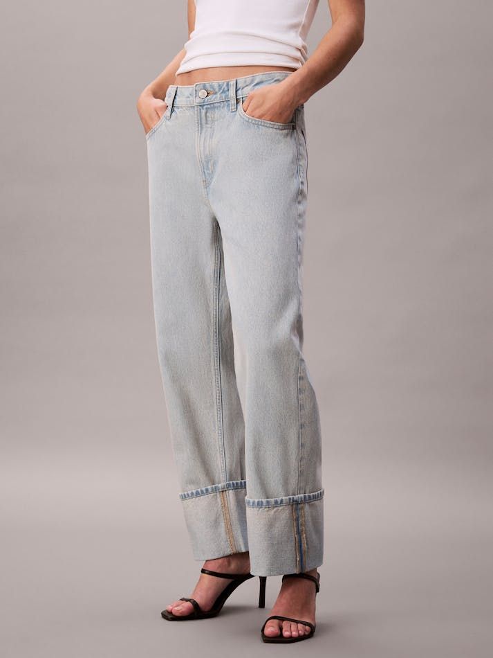 Calvin Klein - Quần jeans ống đứng nữ Relaxed Cropped Straight Jeans