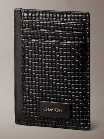 Calvin Klein - Ví nam Embossed Woven Card Case - 4