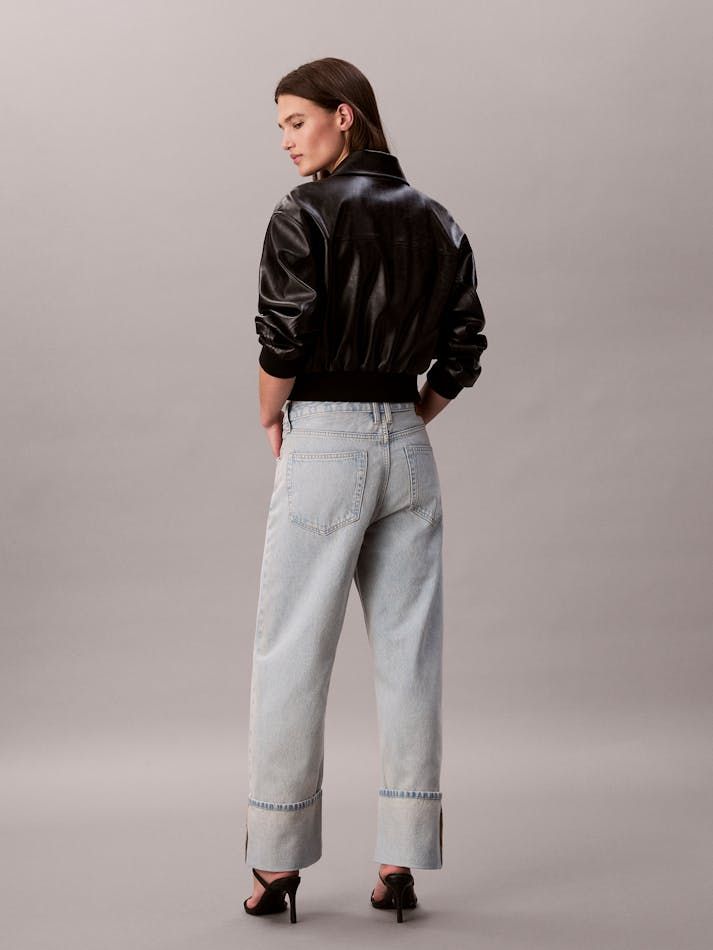 Calvin Klein - Quần jeans ống đứng nữ Relaxed Cropped Straight Jeans