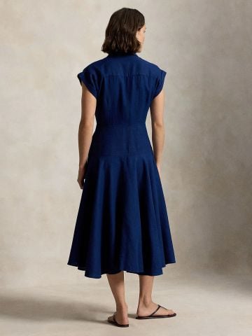 Ralph Lauren - Đầm Sơ Mi Nữ Linen Short-Sleeve Shirtdress