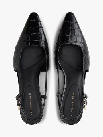 Tommy Hilfiger - Giày cao gót nữ Croco-Print Slingback Kitten Heels With Leather - 2