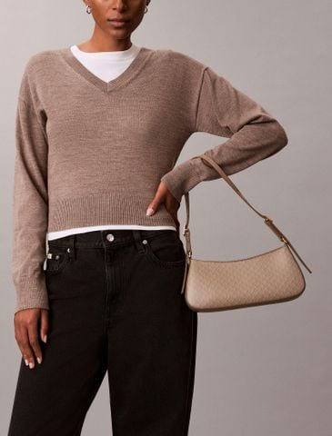 Calvin Klein - Túi Đeo Vai Nữ Coated Emblem Small Shoulder Bag - 2