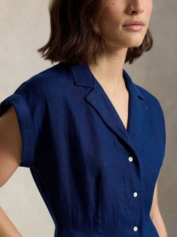 Ralph Lauren - Đầm Sơ Mi Nữ Linen Short-Sleeve Shirtdress