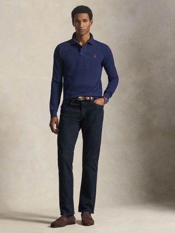 Ralph Lauren - Áo Thun Có Cổ Nam Slim Fit Mesh Long-Sleeve Polo