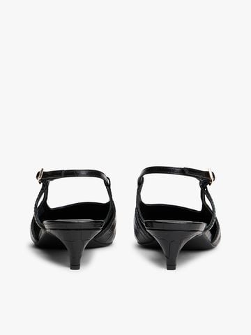 Tommy Hilfiger - Giày cao gót nữ Croco-Print Slingback Kitten Heels With Leather - 3