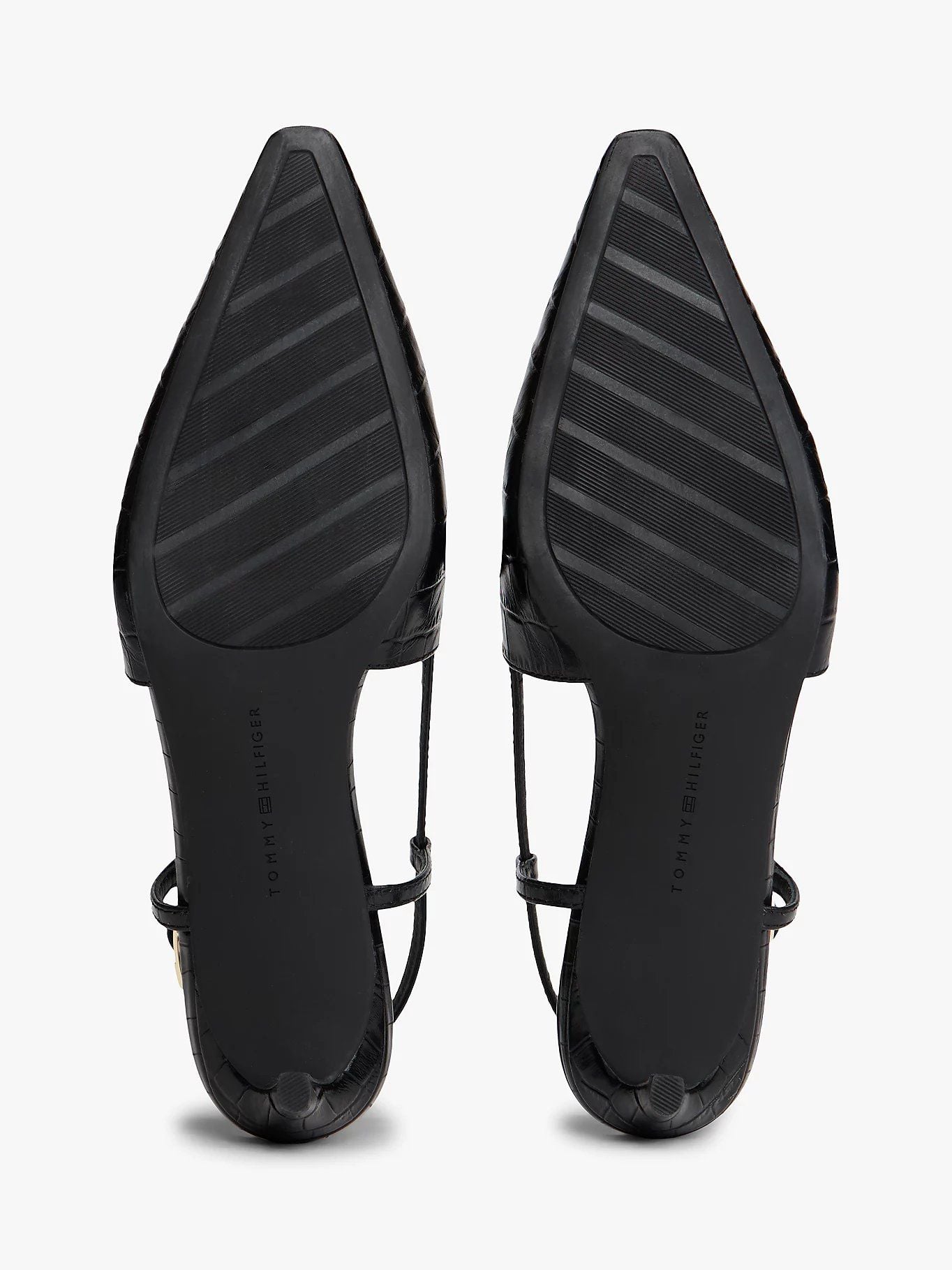 Tommy Hilfiger - Giày cao gót nữ Croco-Print Slingback Kitten Heels With Leather