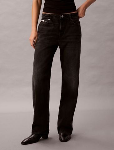 Calvin Klein - Quần jeans ống đứng nữ CK Signature 90's Straight Jeans