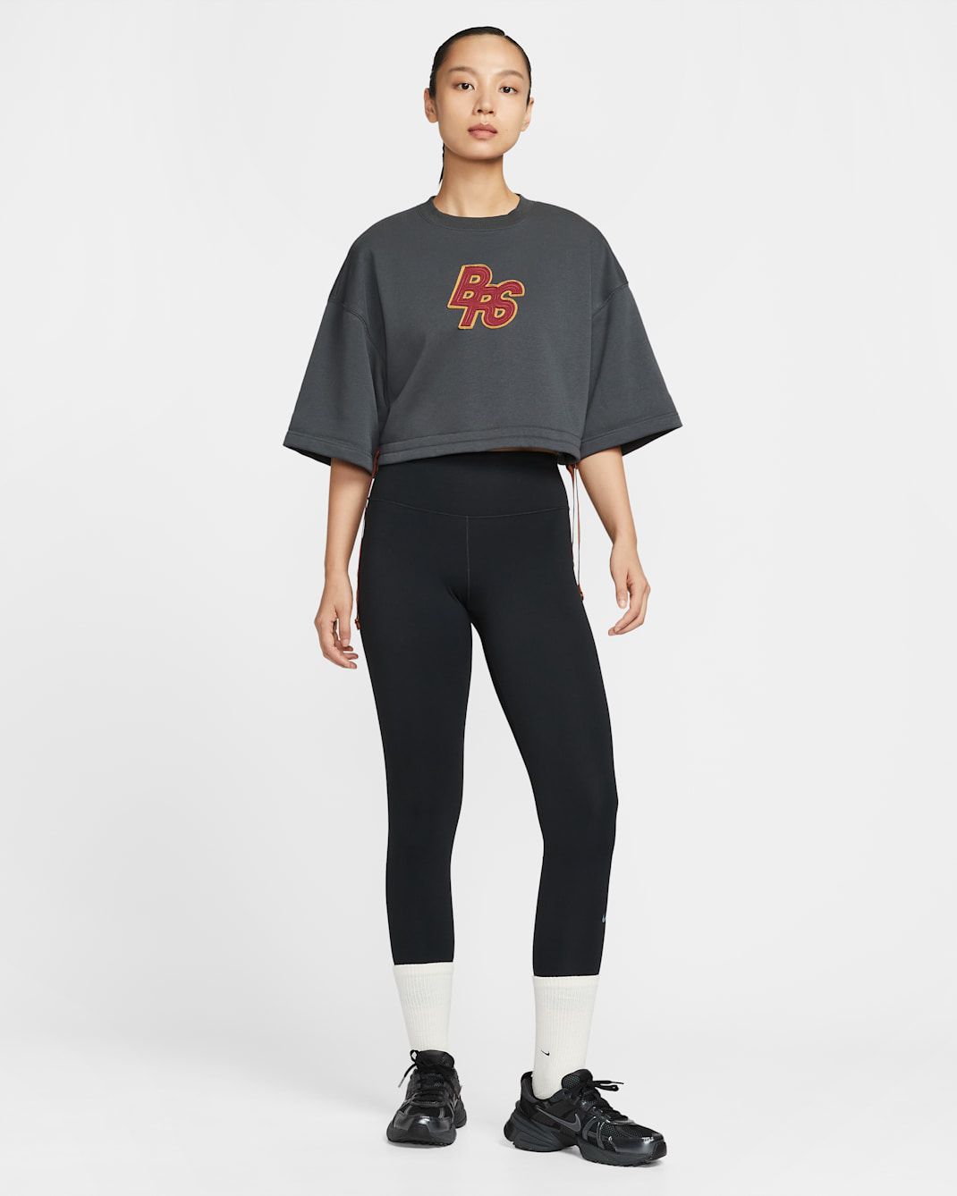 Nike - Áo tay ngắn thể thao Nữ Phoenix Fleece Women's Short-Sleeve Cropped French Terry Top