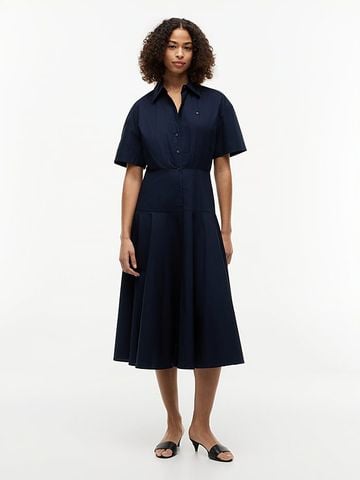 Tommy Hilfiger - Đầm Sơ Mi Nữ Fit And Flare Poplin Midi Shirt Dress