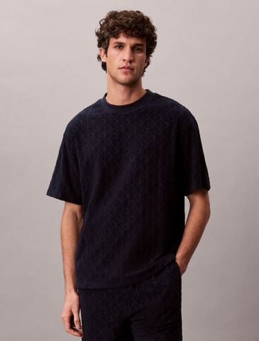 Calvin Klein - Áo Thun Tay Ngắn Nam Emblem Logo Towelling T-Shirt
