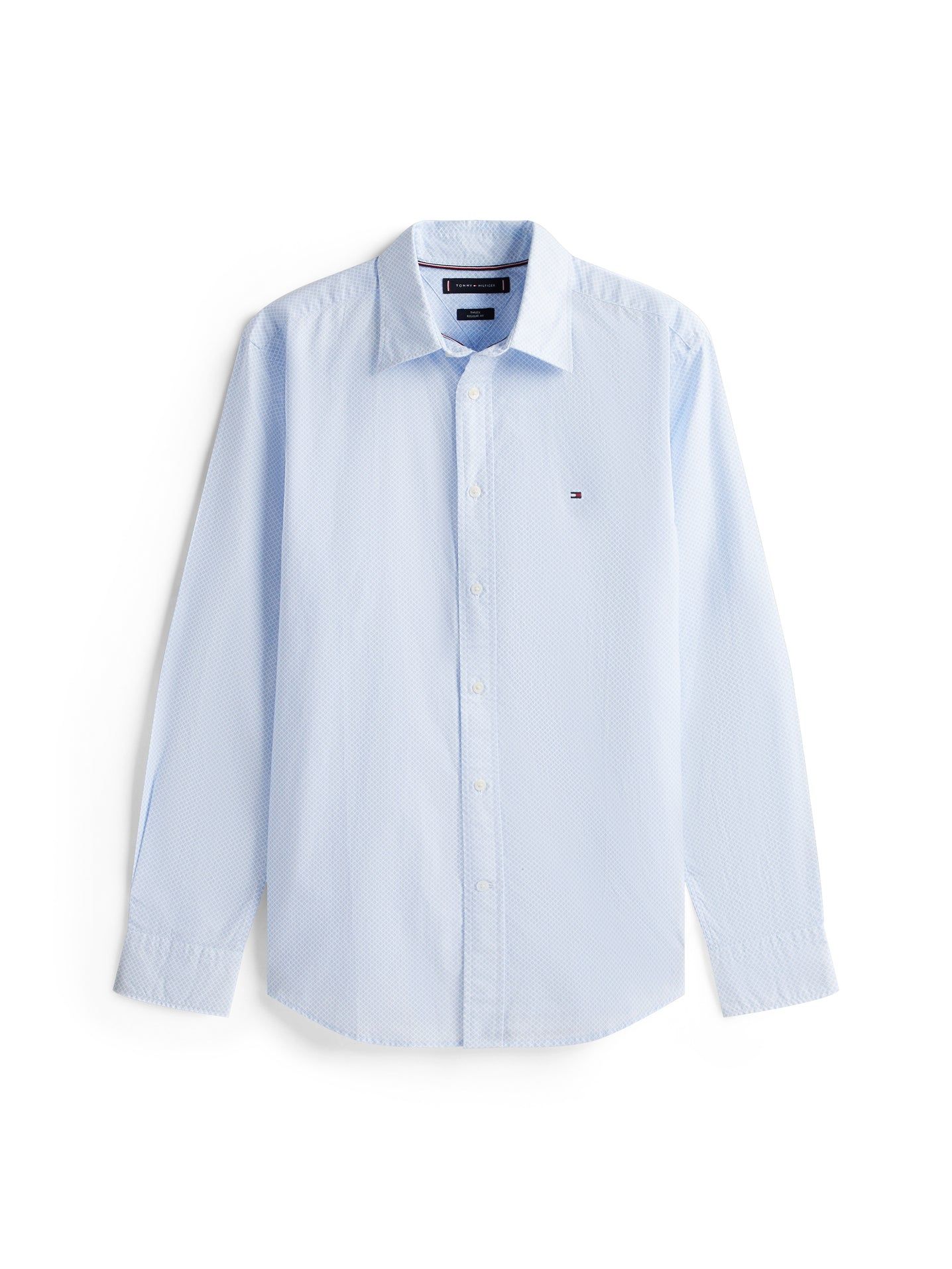 Tommy Hilfiger - Áo sơ mi tay dài nam Poplin Regular Fit Micro Print Shirt in Blue Spell