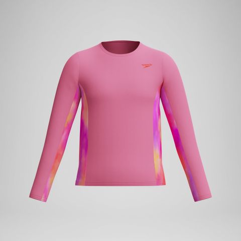 Speedo - Áo Bơi Chống Nắng Bé Gái Long Girls Printed Long Sleeve Rashguard Pink
