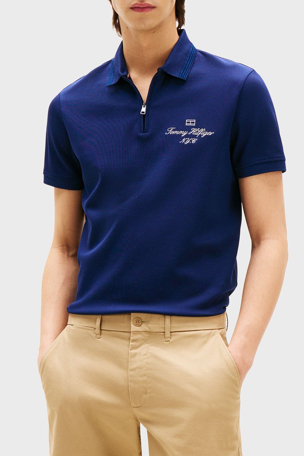 Tommy Hilfiger - Áo thun có cổ polo tay ngắn nam Sleek Stretch Cotton Pique Polo