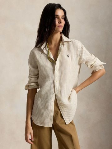 Ralph Lauren - Áo Sơ Mi Nữ Classic Fit Striped Linen Shirt
