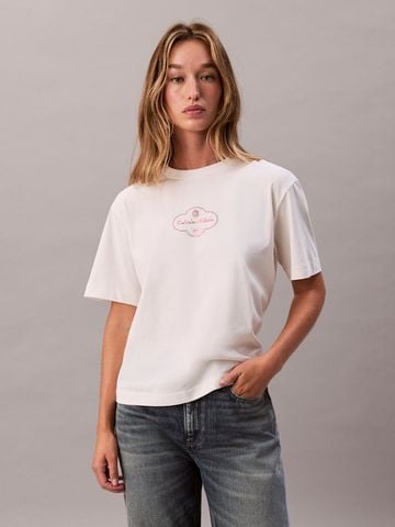 Calvin Klein - Áo Thun Tay Ngắn Nữ Cocktail Logo Graphic Boxy T-Shirt