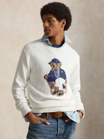 Ralph Lauren - Áo Len Dài Tay Nam Pullover Bear Cotton Sweater