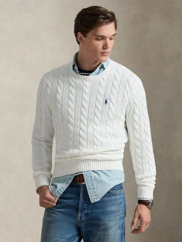 Ralph Lauren - Áo Len Nam Cable-Knit Cotton Sweater