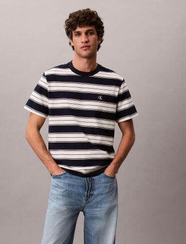 Calvin Klein - Áo Thun Tay Ngắn Nam Monogram Stripe Relaxed T-Shirt