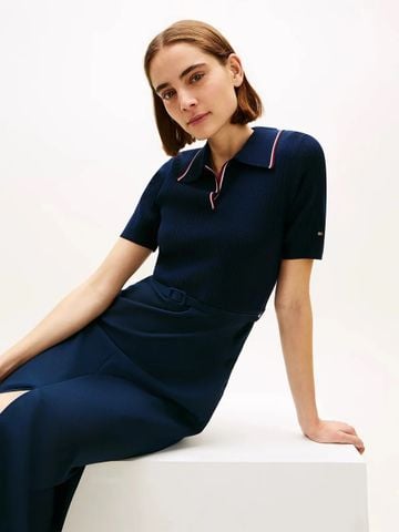 Tommy Hilfiger - Đầm Tay Ngắn Nữ Mix Media Short Sleeve Dress
